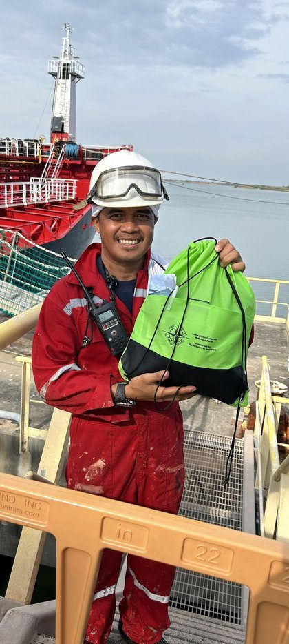 A crew member at the Seafarers Center