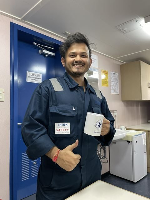 A seafarer visiting the center