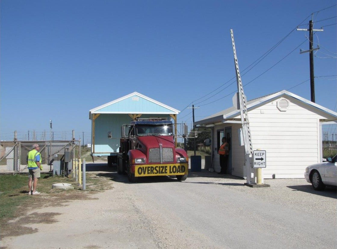 First Building Arrives